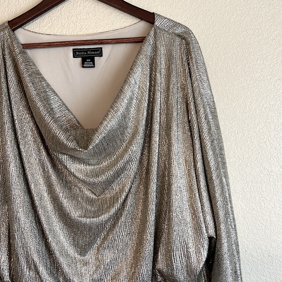 Jessica Howard | Metallic Special Occasion Cocktail Dress Size 20W - Picture 2 of 7